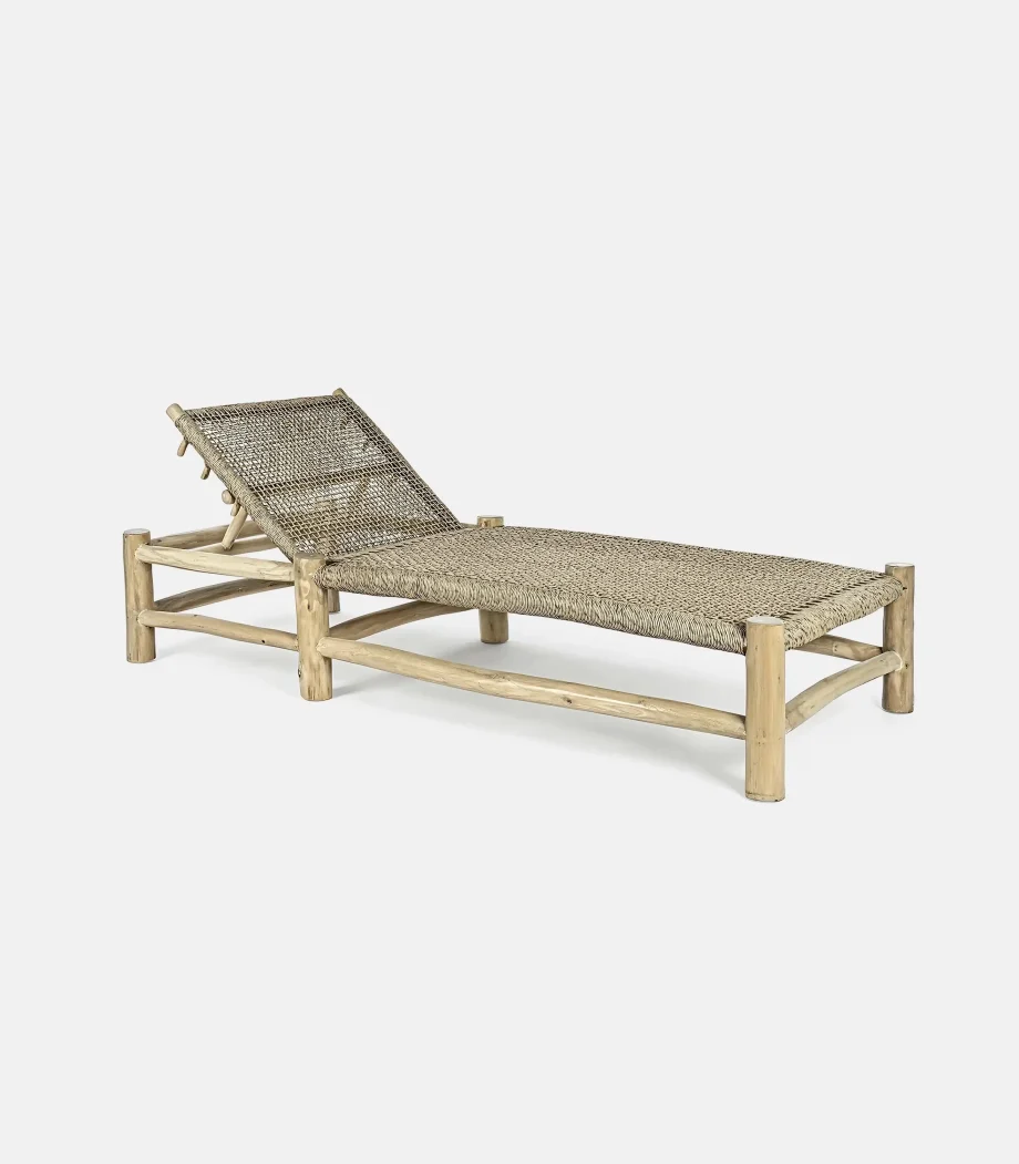 Professional wooden beach sun lounger “Gaia” Teak
