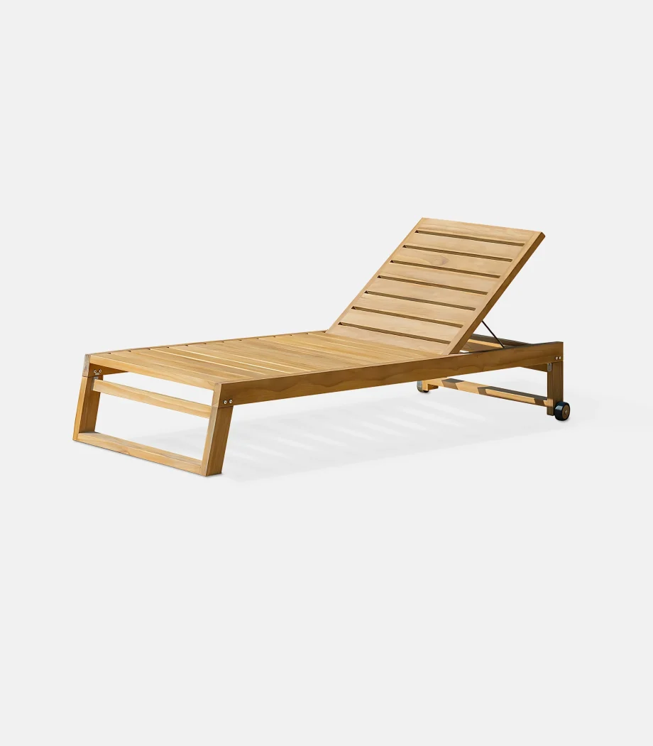 Professional Wooden Sun Lounger Teak With Cushion