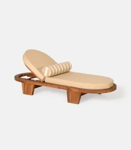 Wooden Beach Sun Lounger Oval Teak