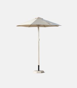 Heavy-duty aluminum umbrella Ø2.20m with cream polyester canopy - Side view