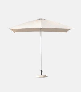 Heavy-duty aluminum umbrella 2.50 x 2.50m with ecru polyester canopy - Side view