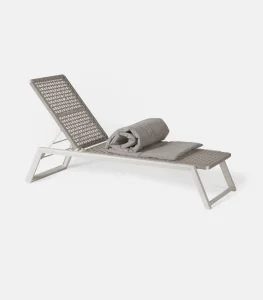 Aluminum Beach Lounger Aelia Braided Rope