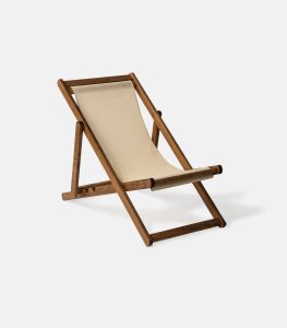 Wooden Deck Chair Sand PVC (Without Armrests)