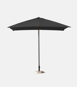 Heavy-duty aluminum umbrella 2.50 x 2.50m with black acrylic canopy - Side view