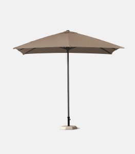 Heavy-duty aluminum umbrella 2.50 x 2.50m with mocca acrylic canopy - Side view