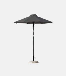 Heavy-duty aluminum umbrella Ø2.20m with grey PVC canopy - Side view