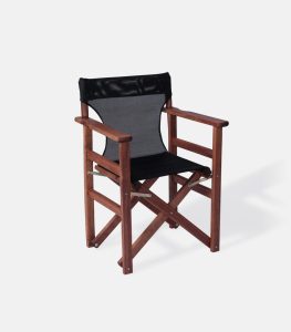 Wooden Director's Chair (Beech) Walnut / Black PVC