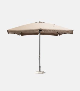 Heavy-duty Aluminum umbrella 3 x 3m with mocca acrylic canopy - Side view