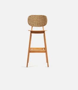 Bar Stool Wood - Rattan BS - 02