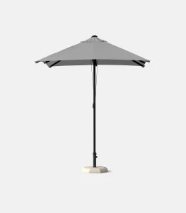 Heavy-duty aluminum umbrella 2.20 x 2.20m with grey acrylic canopy - Side view