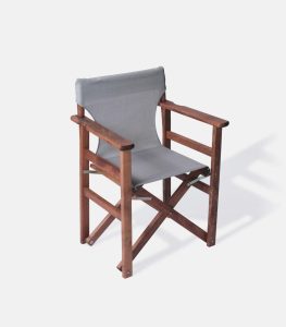 Wooden Director's Chair (Beech) Walnut / Grey PVC