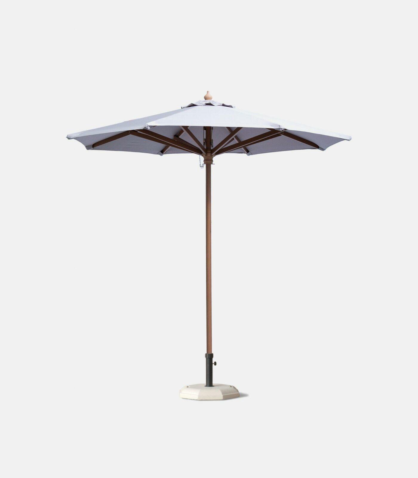 Ομπρέλα ξύλινη Φ.2.20m / Φ.2.50 με πολυεστερικό ύφασμα Γκρι