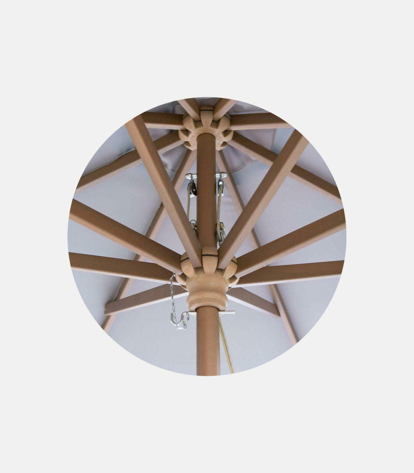 Ομπρέλα ξύλινη Φ.2.20m / Φ.2.50 με πολυεστερικό ύφασμα Γκρι