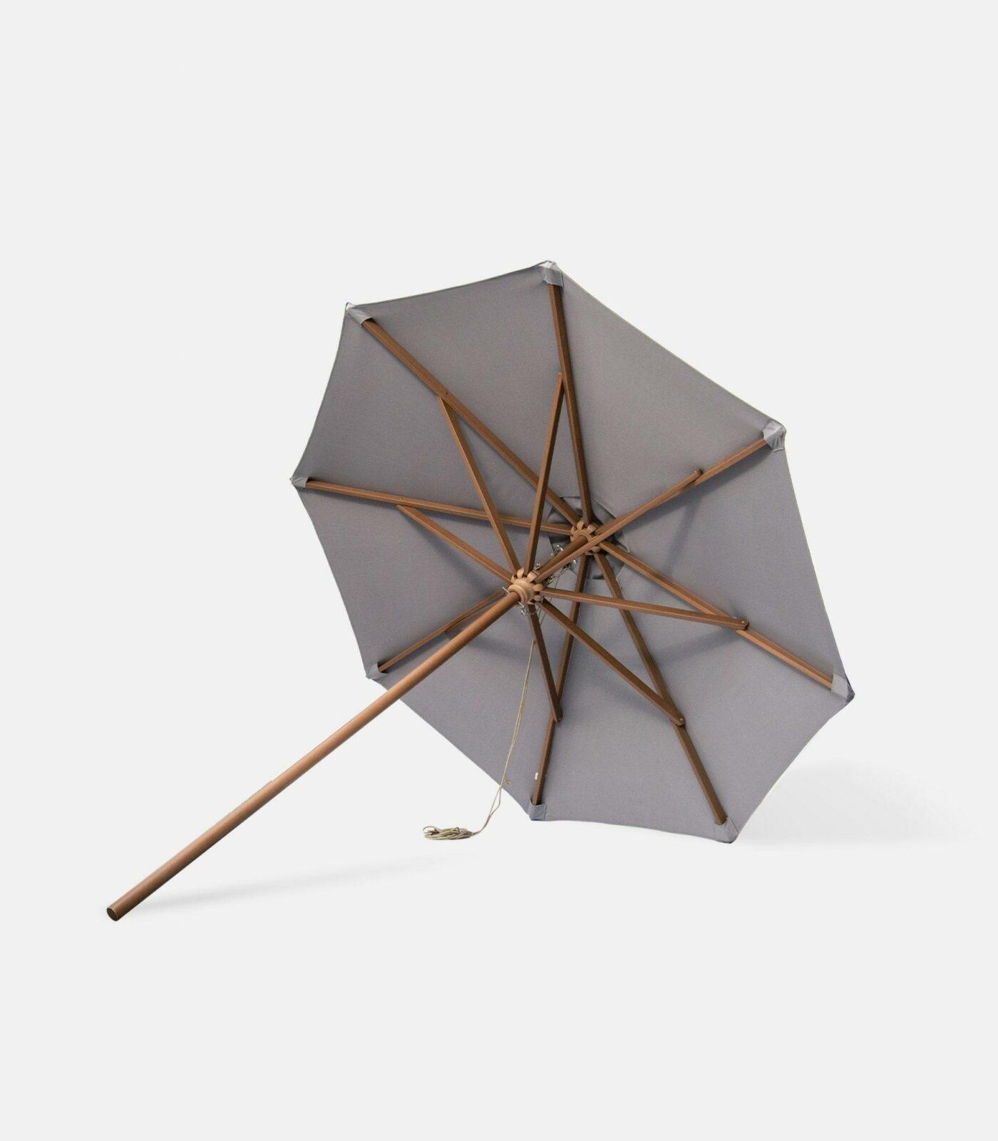 Ομπρέλα ξύλινη Φ.2.20m / Φ.2.50 με πολυεστερικό ύφασμα Γκρι