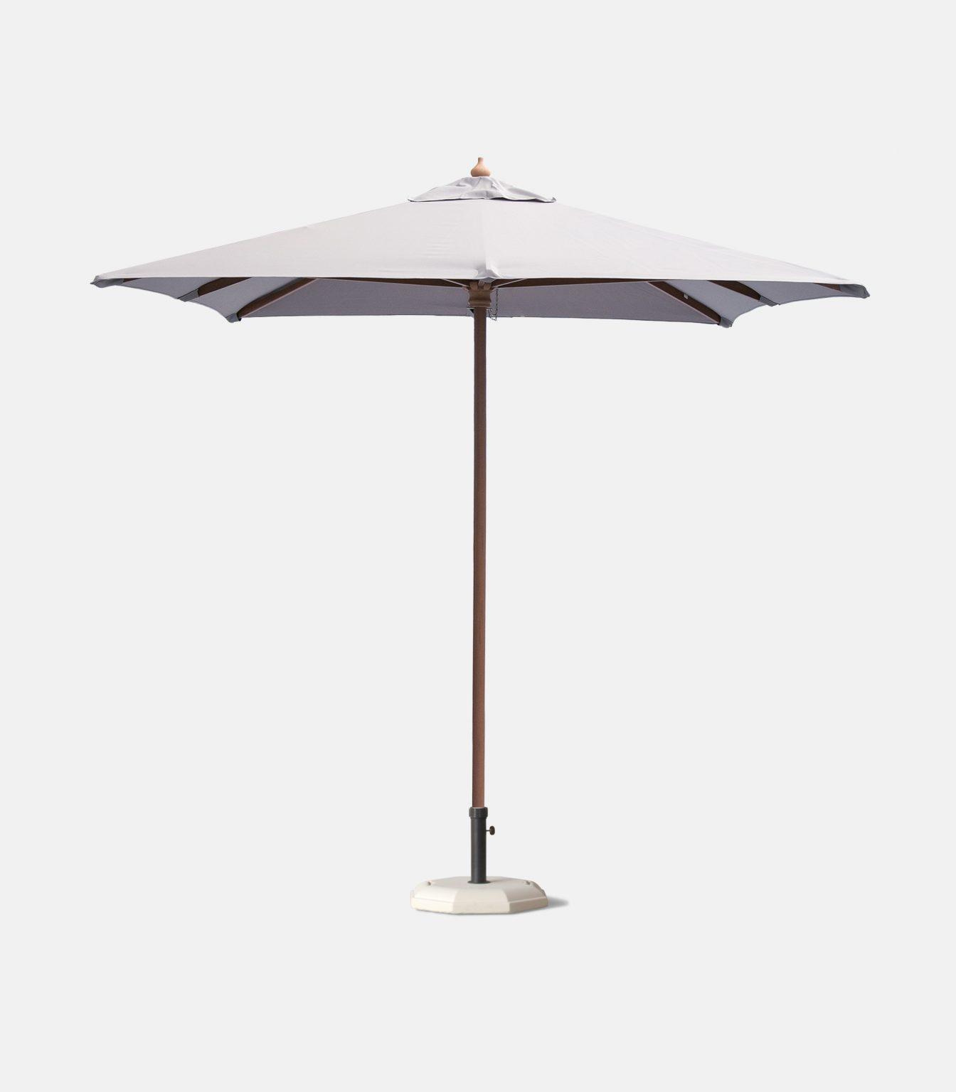 Ομπρέλα ξύλινη τετράγωνη 2.30 Χ 2.30m με πολυεστερικό ύφασμα Γκρι