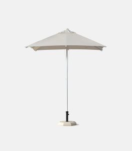 Heavy-duty aluminum umbrella 2.20 x 2.20m with ecru polyester canopy - Side view