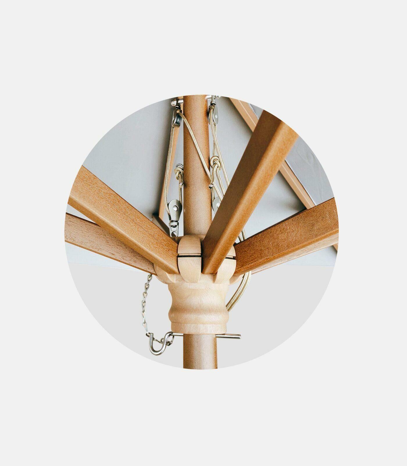 Ομπρέλα ξύλινη Φ.2.20m / Φ.2.50 με πολυεστερικό ύφασμα Γκρι