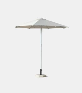 Heavy-duty aluminum umbrella Ø2.50m with ecru polyester canopy - Side view