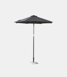 Heavy-duty aluminum umbrella Ø2.30m / Ø2.50m with gray acrylic canopy - Side view