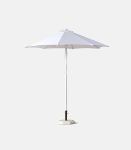 Heavy-duty aluminum umbrella Ø2.20m / Ø2.50m with white polyester canopy - Side view