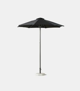Heavy-duty aluminum umbrella Ø2.30m / Ø2.50m with black acrylic canopy - Side view