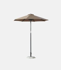 Heavy-duty aluminum umbrella Ø2.30m / Ø2.50m with mocca acrylic canopy - Side view