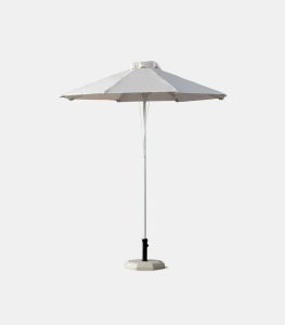 Heavy-duty aluminum umbrella Ø2.20m with ecru PVC canopy - Side view