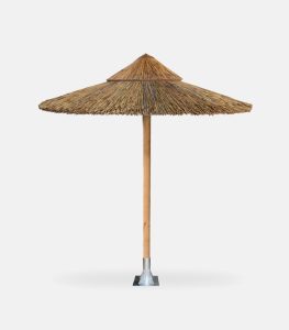 Tropical Beach Umbrella Thatch Double Hat - Side View