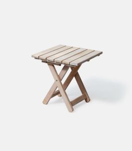 Folding Umbrella Side Table White - Side view