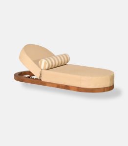 Wooden Beach Sun Lounger Oval Teak without legs