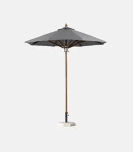 Wooden umbrella Ø 2.20 / Ø 2.50 m with grey acrylic canopy