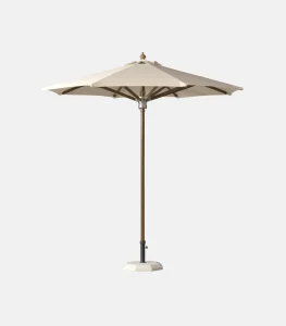 Wooden umbrella Ø 2.20 / Ø 2.50 m with cream polyester canopy