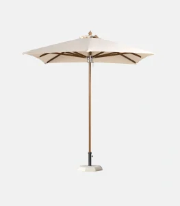 Ομπρέλα ξύλινη τετράγωνη 2.30 Χ 2.30m με πολυεστερικό ύφασμα Κρεμ
