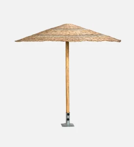 Tropical Beach Umbrella Rattan & Banana - Side view