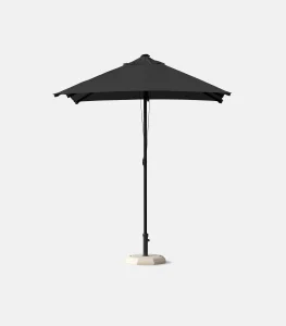 Heavy-duty aluminum umbrella 2.20 x 2.20m with black acrylic canopy - Side view
